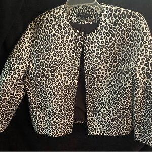 Ann Taylor Black and White Blazer with Structured Design